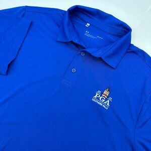 Under Armour Men's‎ T2 Green 2022 PGA Championship Golf Polo, Size L, Royal Blue
